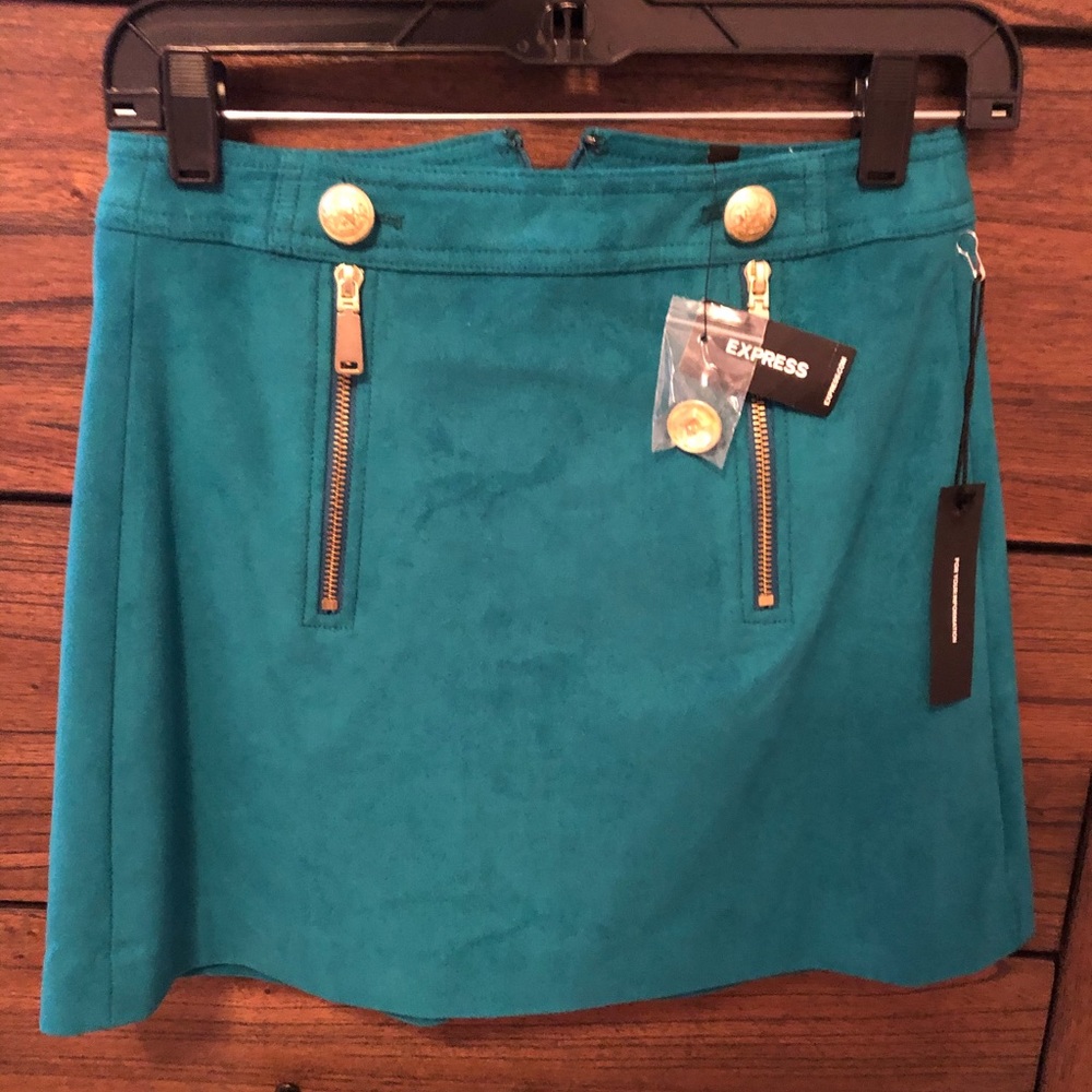 Brand new suede teal skirt
